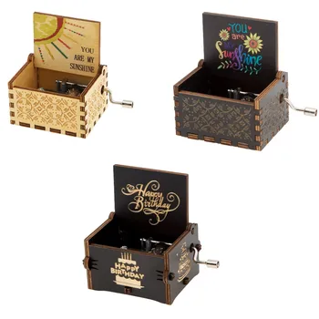 3 Sorti Muusika Box lasergraveerimine Sünnipäevaks Sa oled Minu Päike Männipuidust Vintage Puidust Music Box Sünnipäeva Kingitused