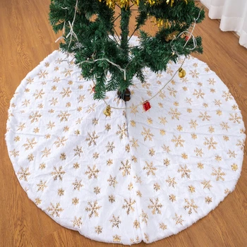 1tk Valge Kuld ja hõbe lumehelbed Jõulupuu Seelik Xmas jõulukaunistused Kingitus 2022 Uus Aasta Navidad Home Decor