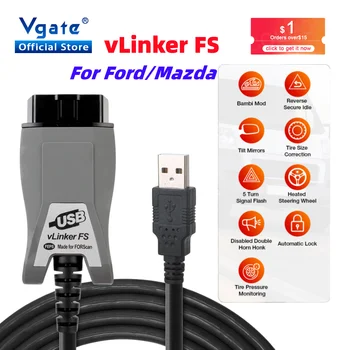 Vgate vLinker FS ELM327 Ford FORScan HS MS SAAB ELM 327 OBD-2 Auto OBD2 Diagnostika Scanner Interface Vahendid OBDII Jaoks Mazda