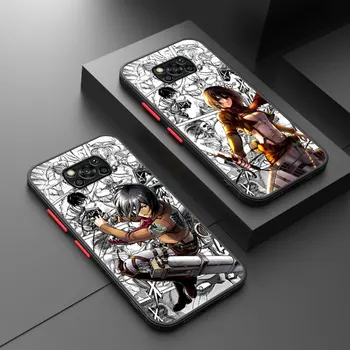 Juhul Xiaomi Poco Pro X4 X3 NFC M5s M4 C40 F3 F4 GT M3 5G Põrutuskindel Matt Luksus Anime Rünnak Titan Prindi Shell Kate