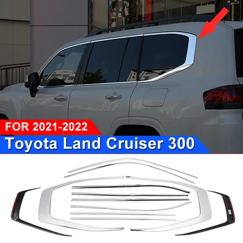 Eest 2021-2023 Toyota Land Cruiser 300 Auto küljeakna Chrome Dekoratiivsed Ribad LC300 Välisilme Muutmine Tarvikud body kit